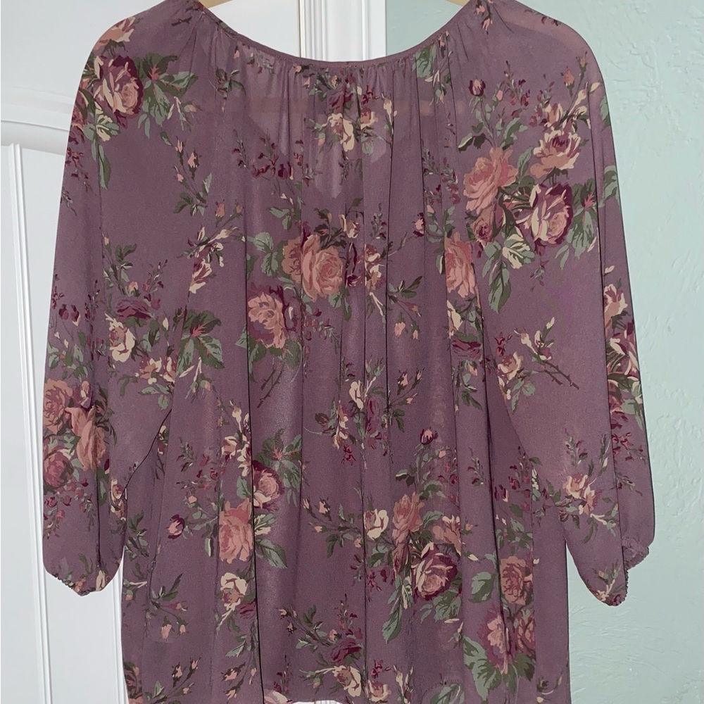 Chaps Floral Roses Blouse - Picture 3 of 9